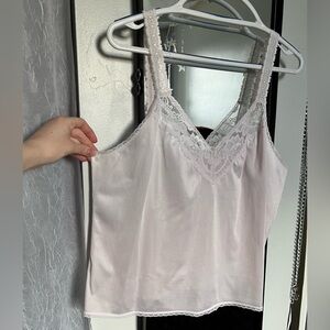 Elegant Lace Trim Satin Camisole